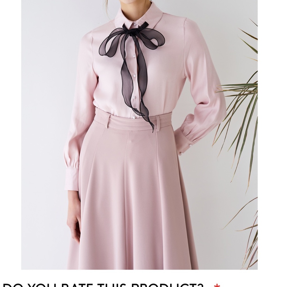 Chicwish Pink Blouse with Black Bow